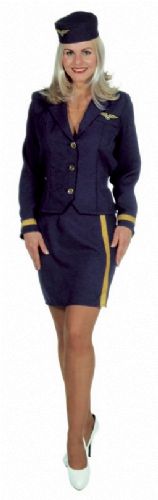 verhuur - carnaval - Uniform - airhostess navy